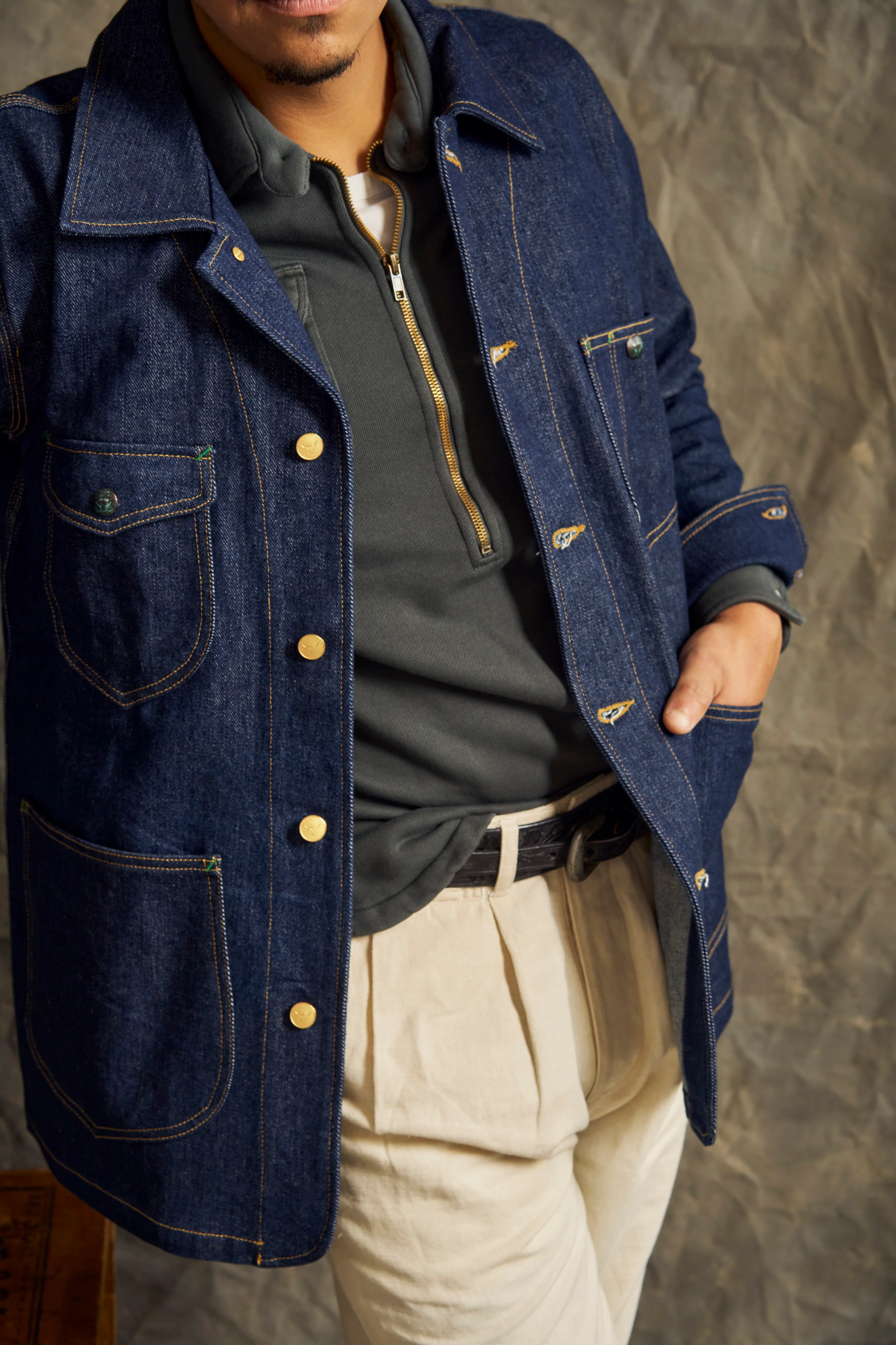 Denim Barn Jacket - Rinsed Indigo - Image 4