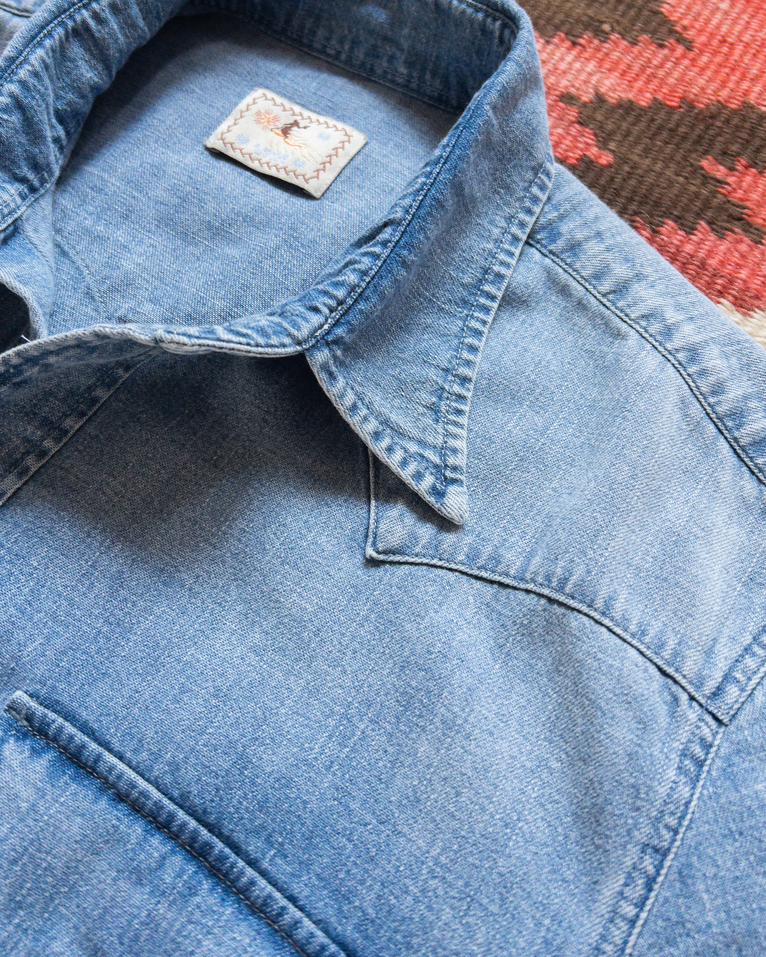 Denim Pearlsnap Shirt - Washed Indigo - Image 5