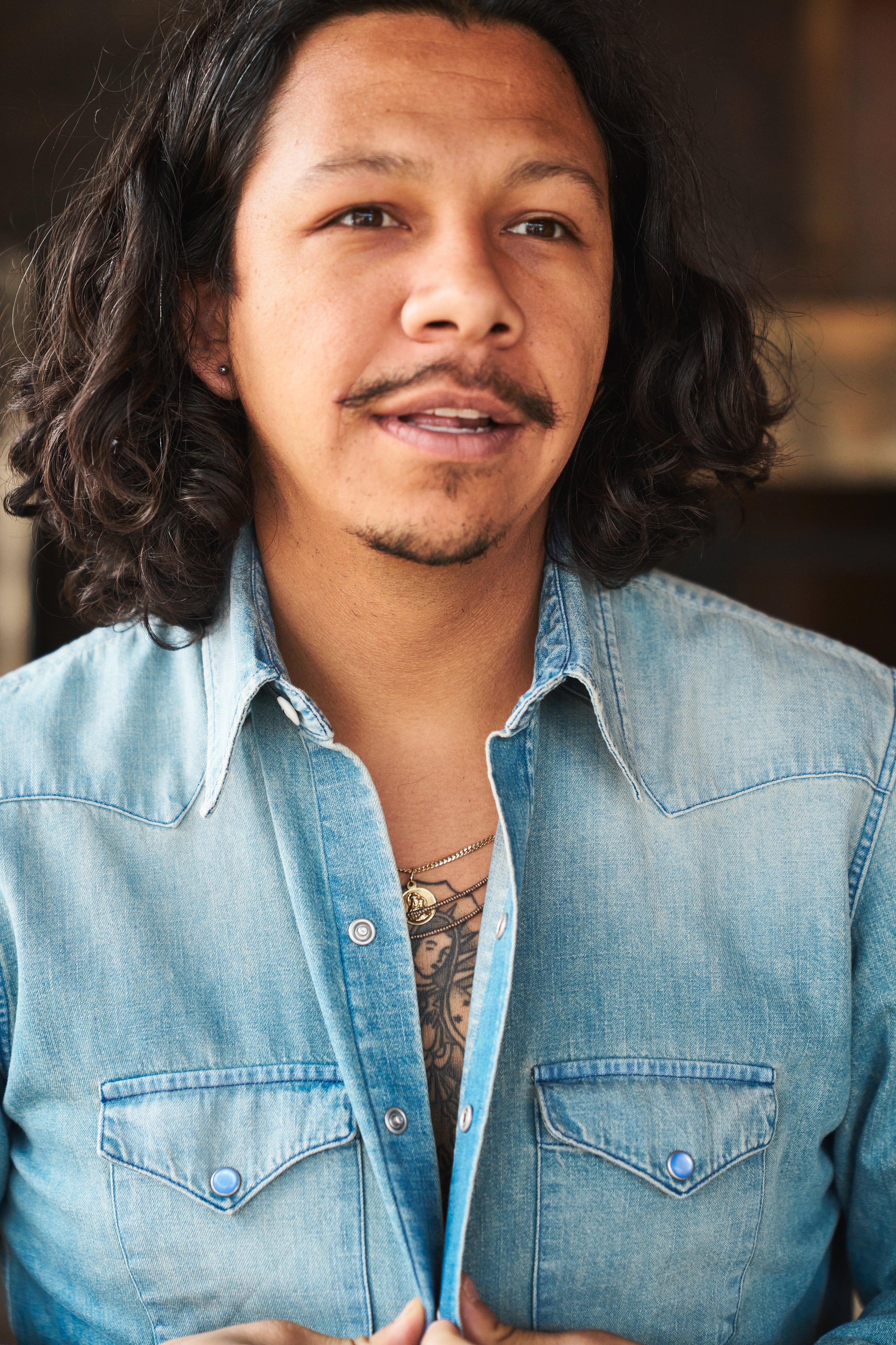 Denim Pearlsnap Shirt - Washed Indigo - Image 7