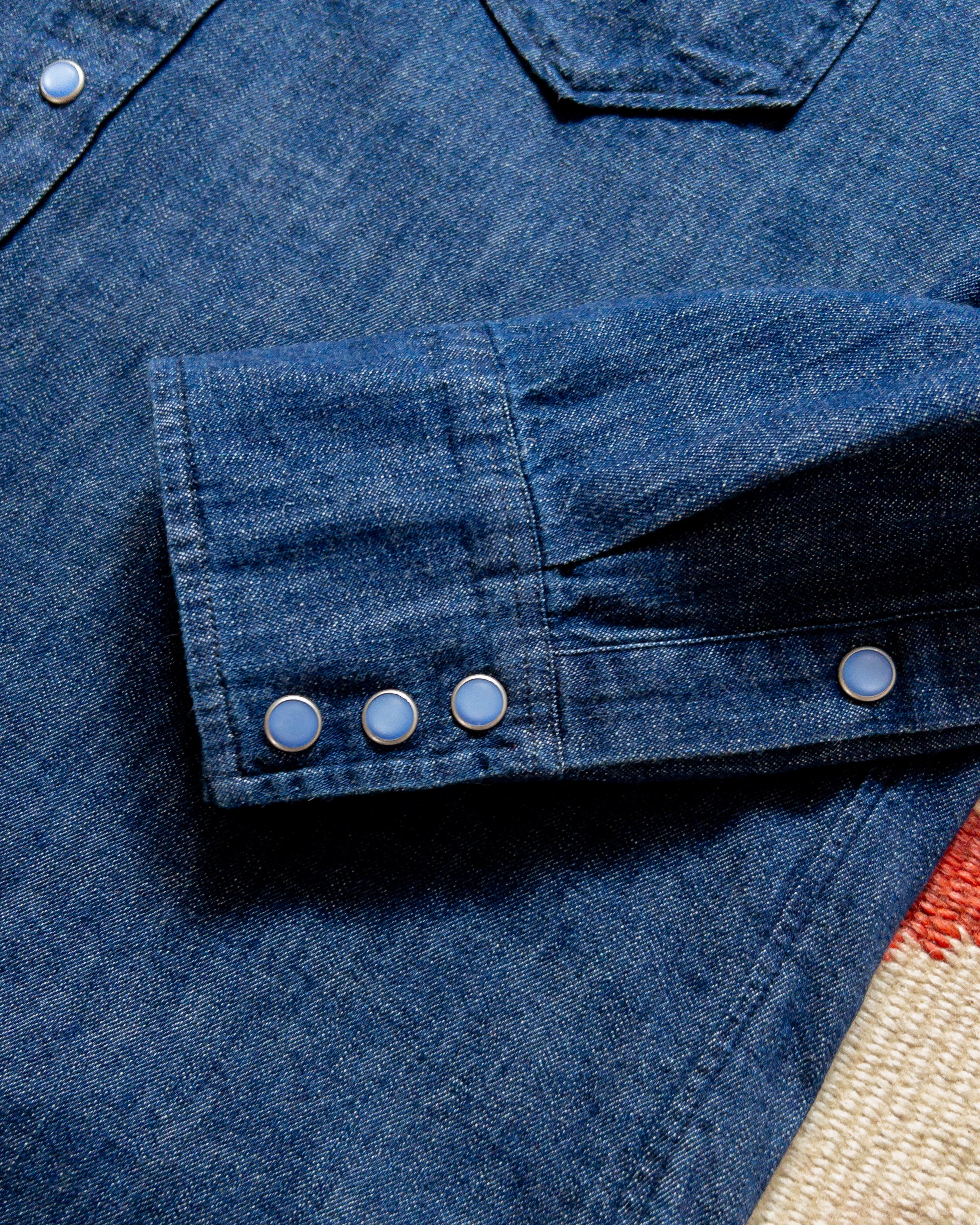 Denim Pearlsnap Shirt - Rinsed Indigo - Image 4