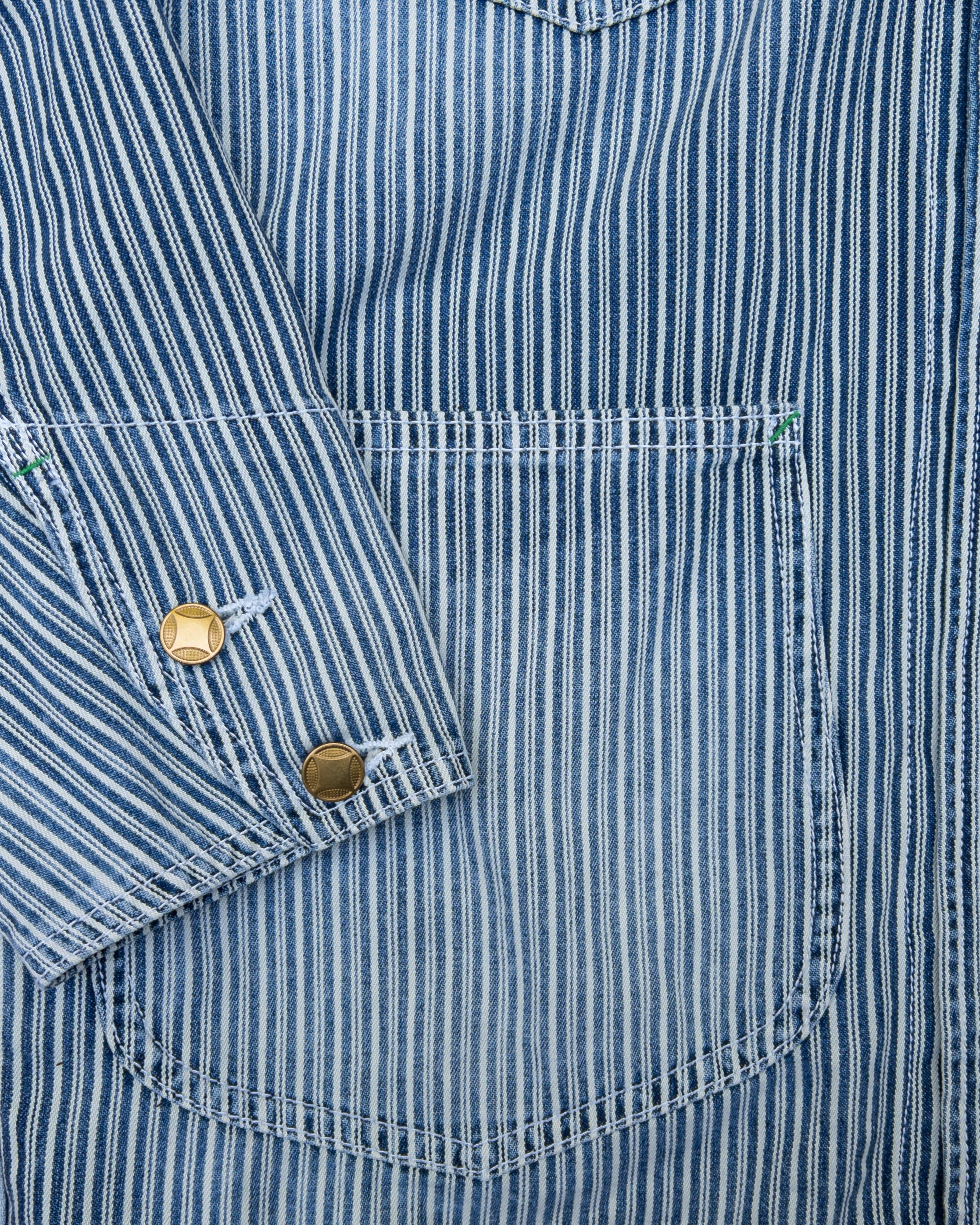 Liberty Stripe Barn Jacket - Washed Indigo - Image 3