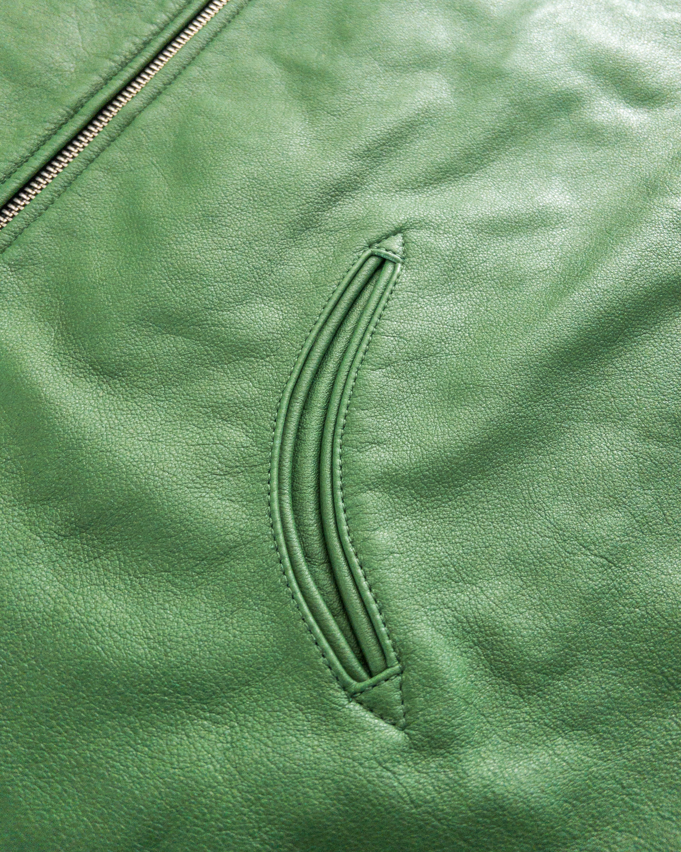 Mustang Fringe Leather Jacket - Green - Image 4