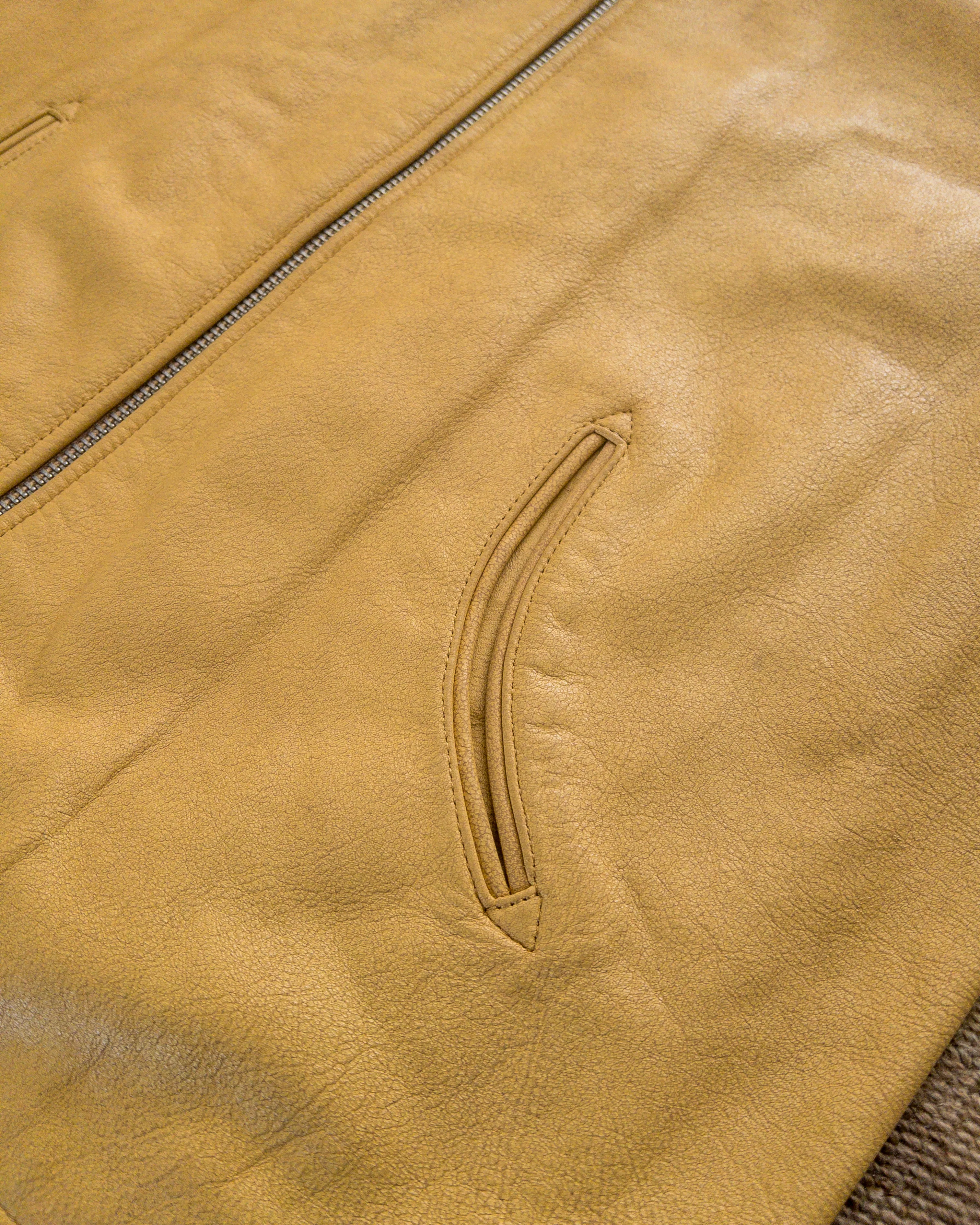 Mustang Fringe Leather Jacket - Yellow - Image 5