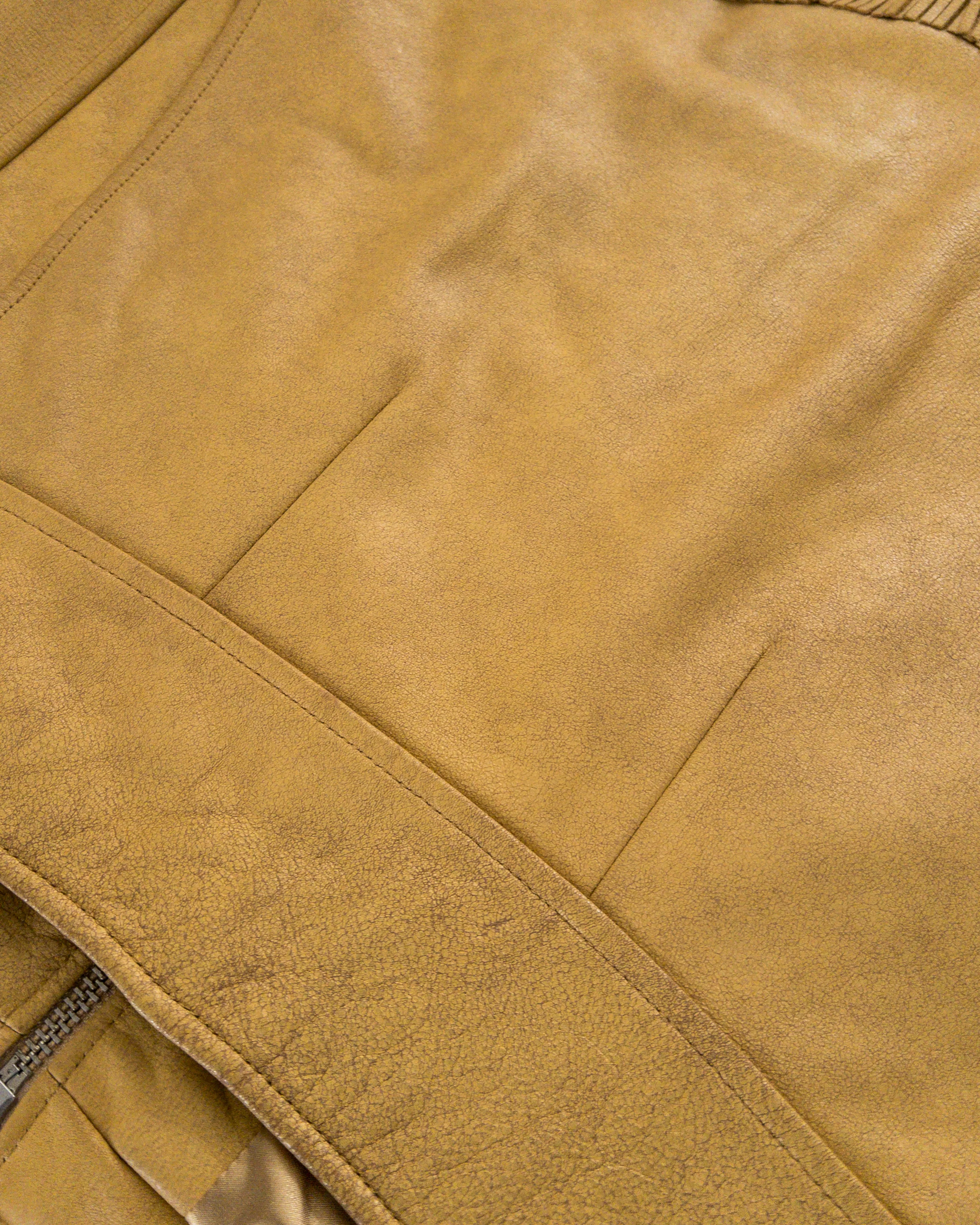 Mustang Fringe Leather Jacket - Yellow - Image 7