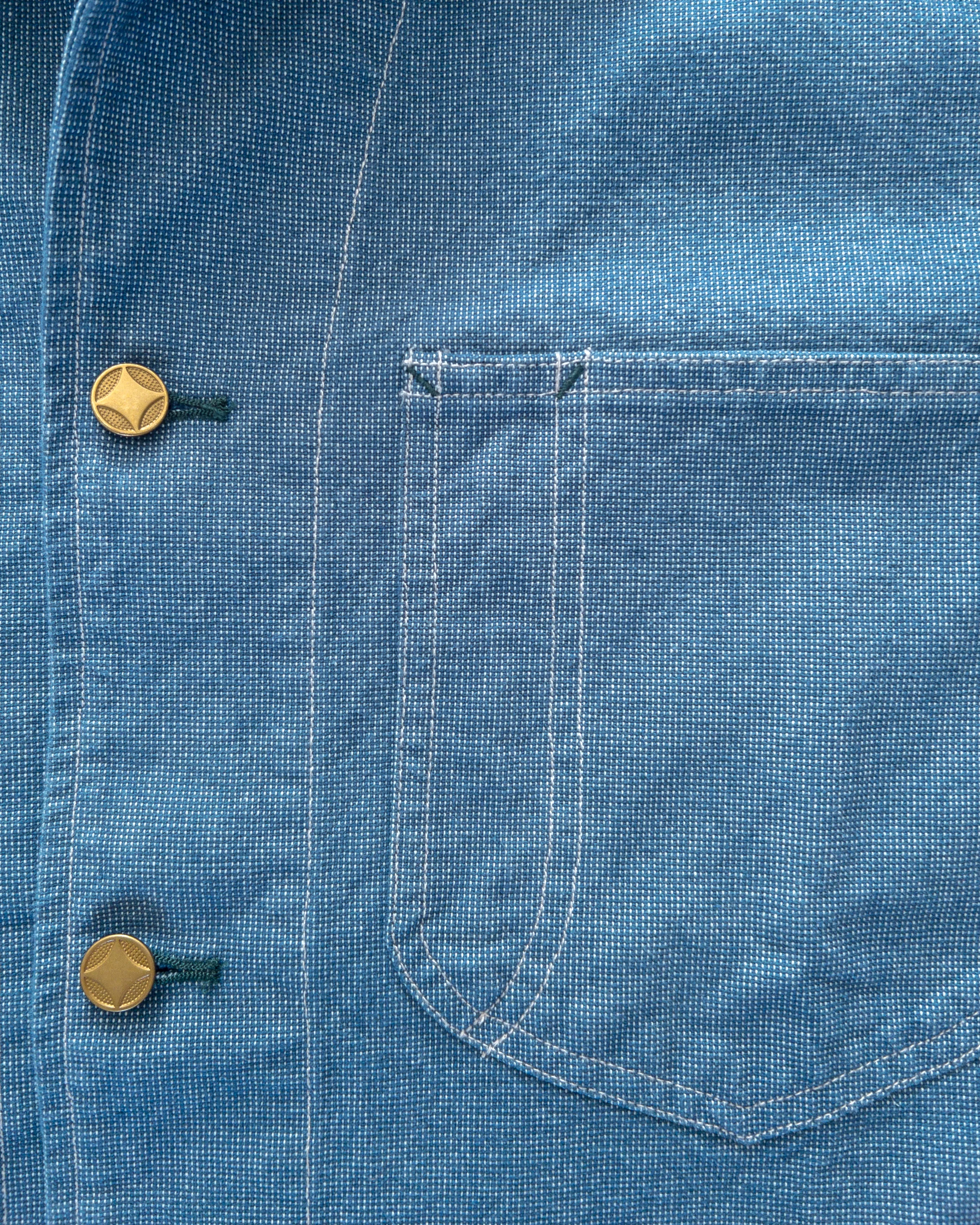 Heavyweight Pinpoint Canvas Barn Jacket - Blue - Image 4