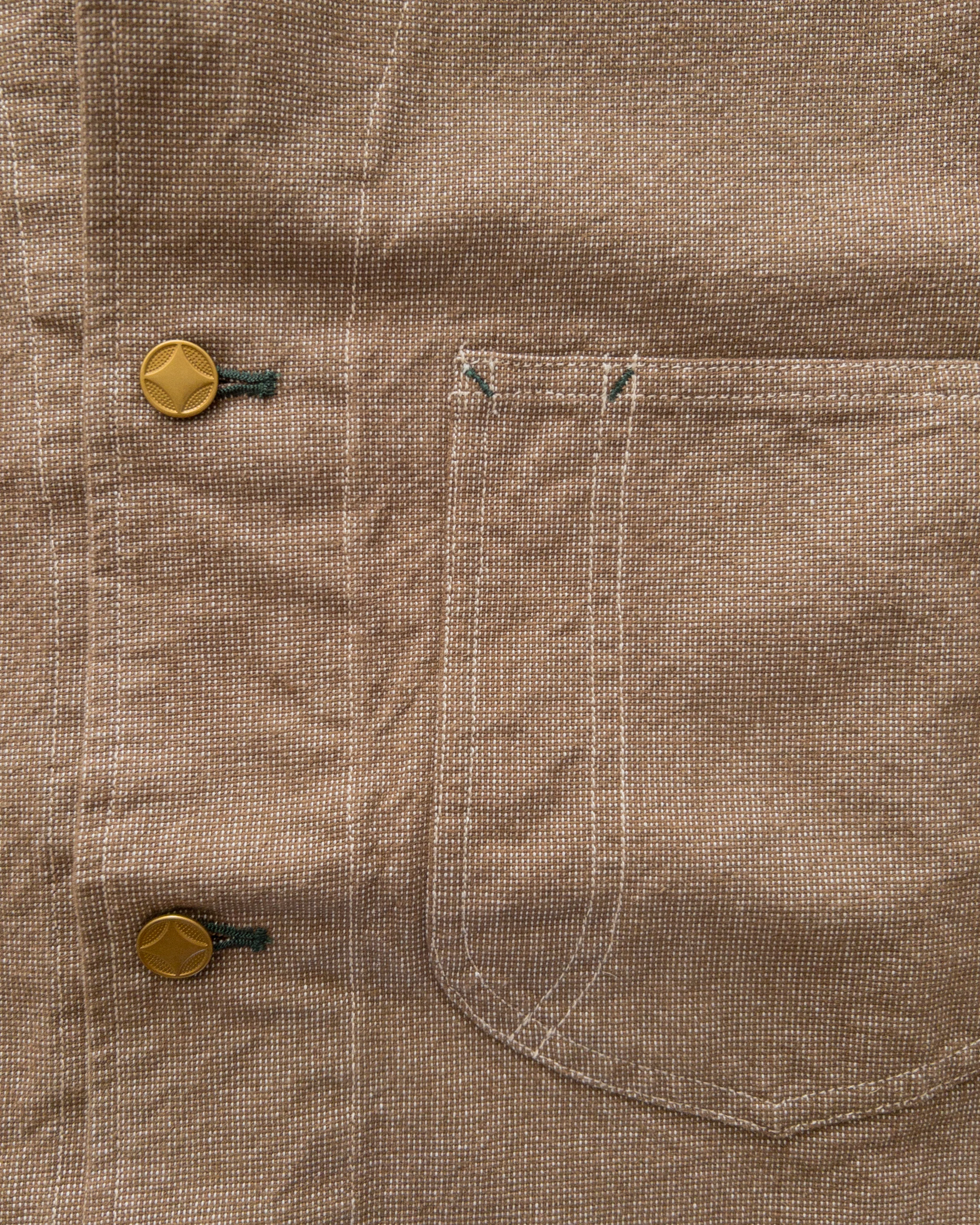 Heavyweight Pinpoint Canvas Barn Jacket - Brown - Image 4