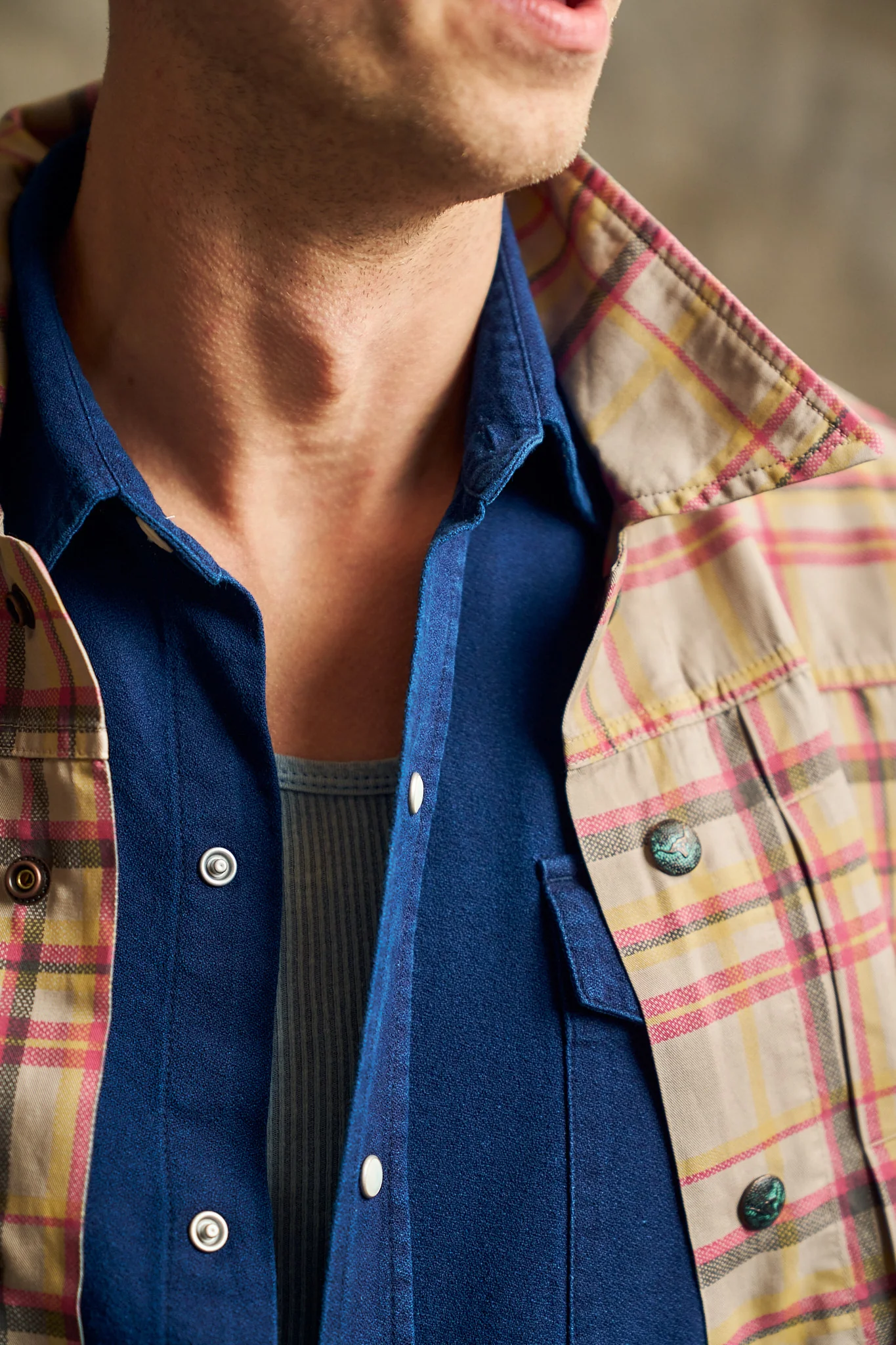 Printed Corral Plaid Tencel Ranch Jacket - Nutmeg - Image 4