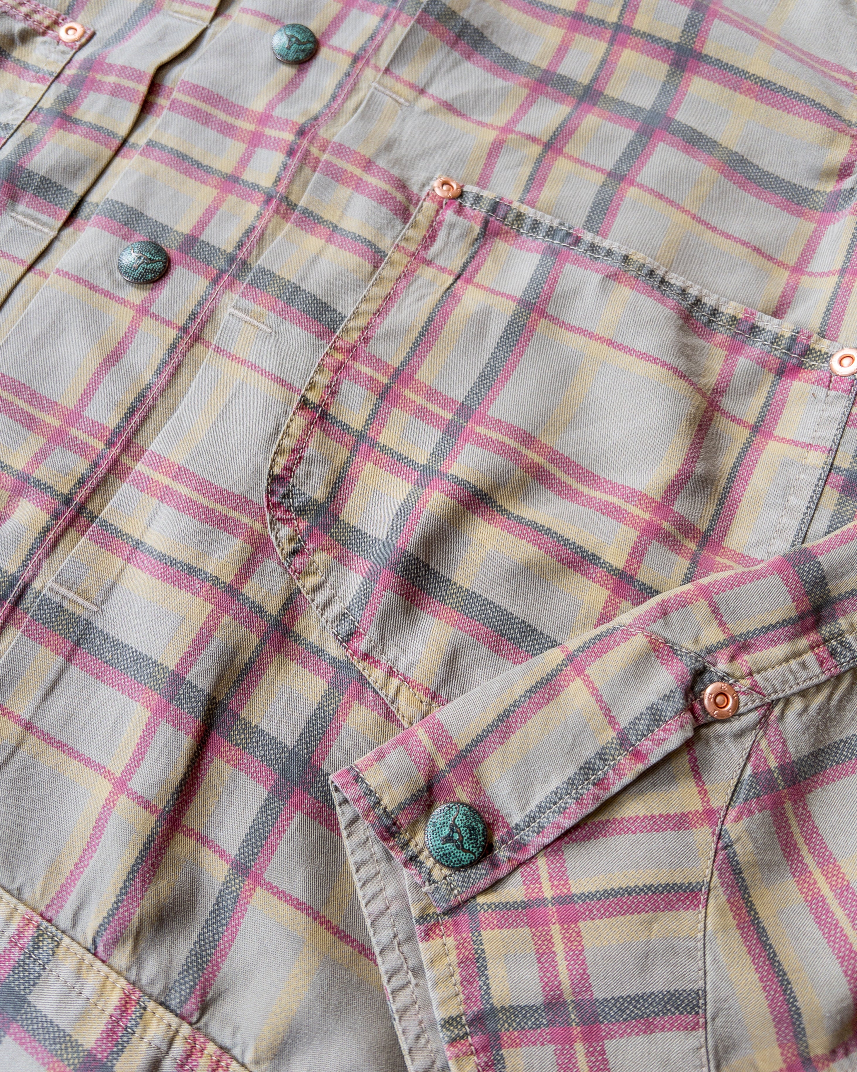 Printed Corral Plaid Tencel Ranch Jacket - Nutmeg - Image 6