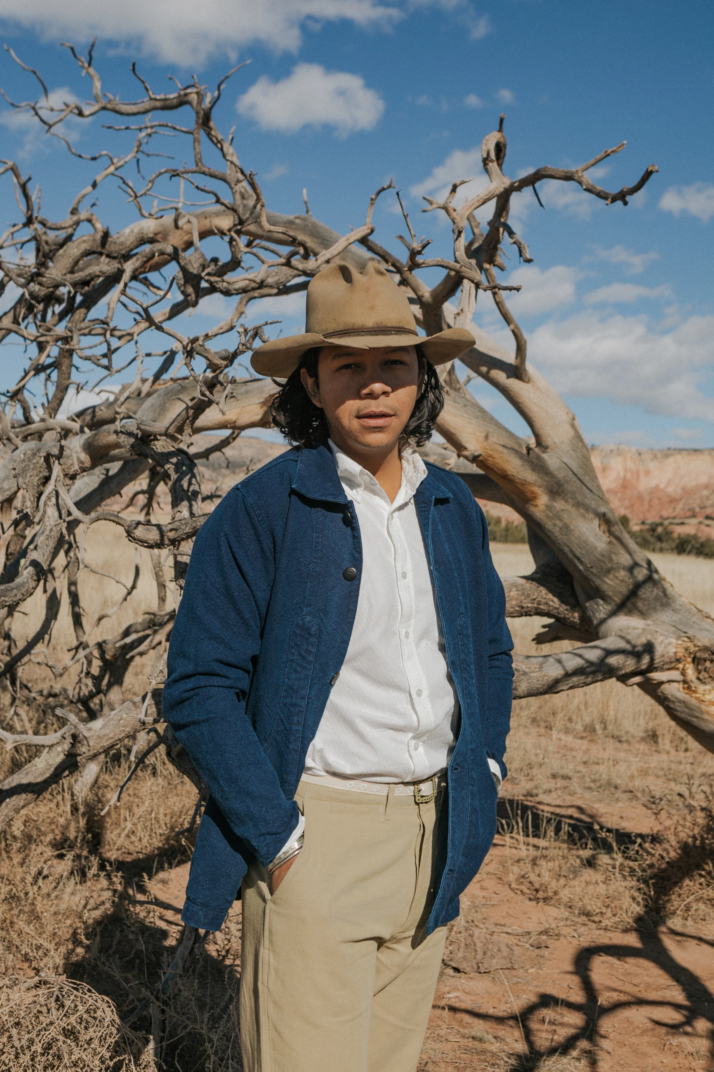 Rustic Plainweave Hunting Jacket - Indigo - Image 3