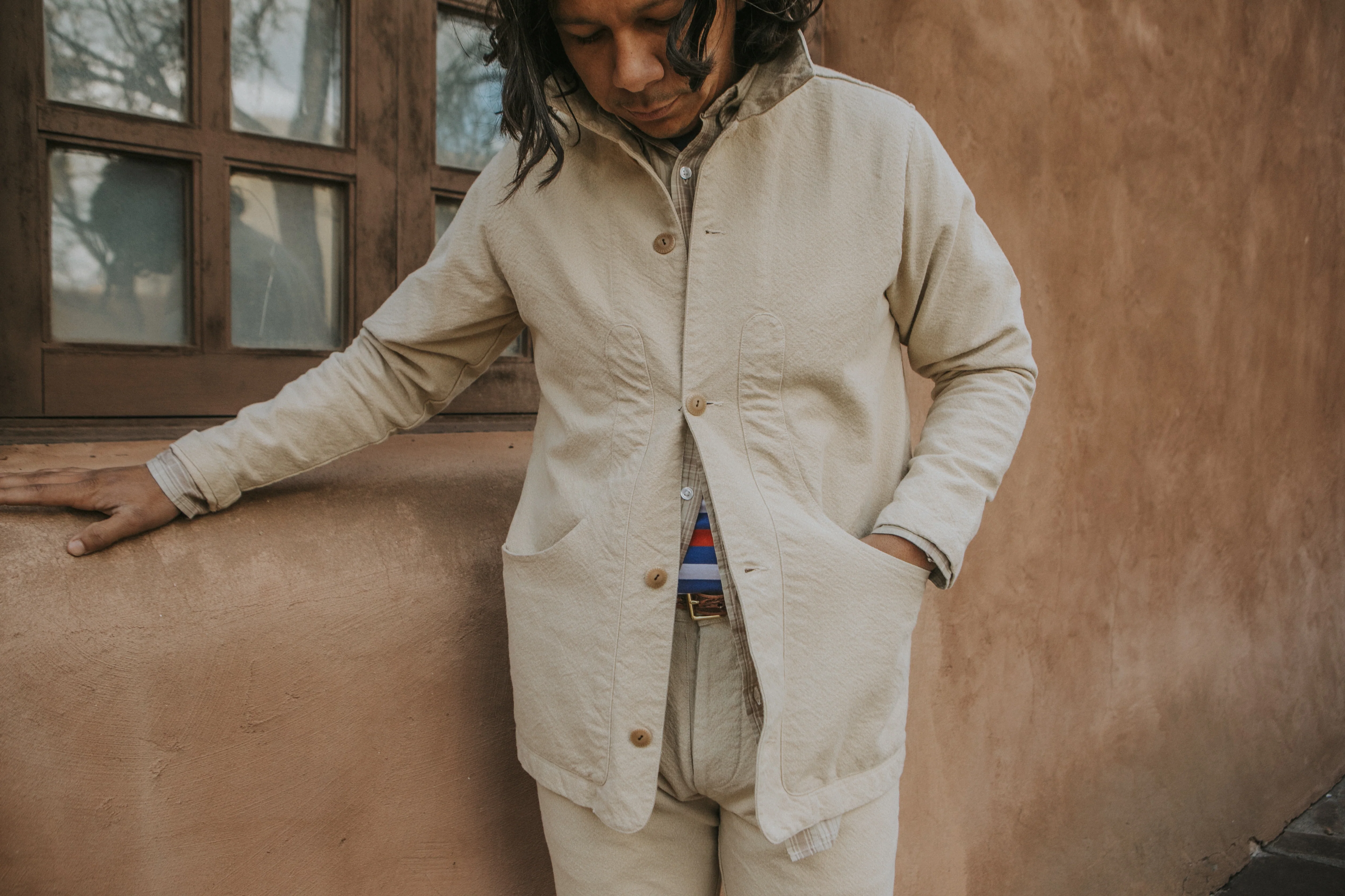 Rustic Plainweave Hunting Jacket - Natural Undyed - Image 4