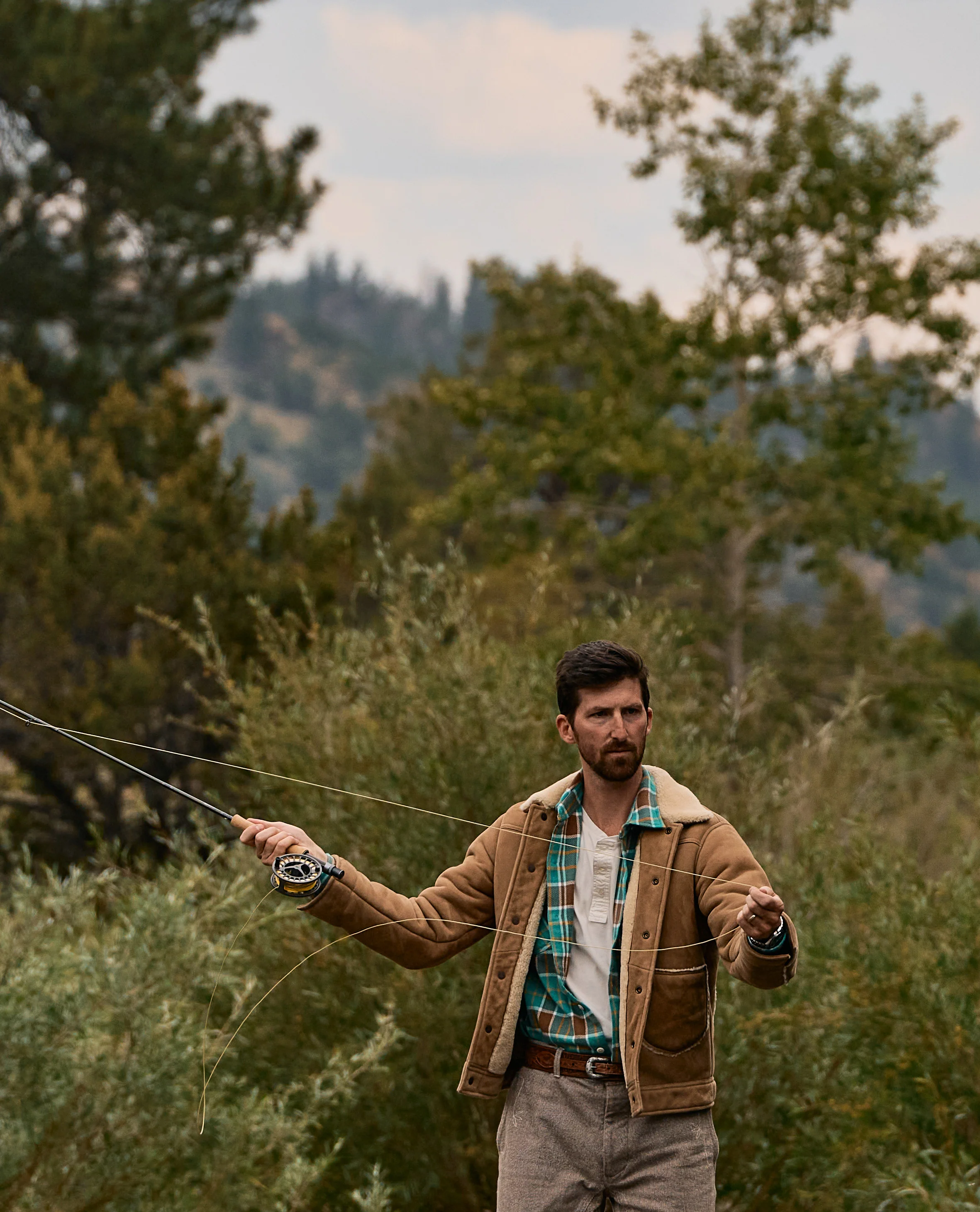 Suede Shearling Ranch Jacket - Oak - Image 7