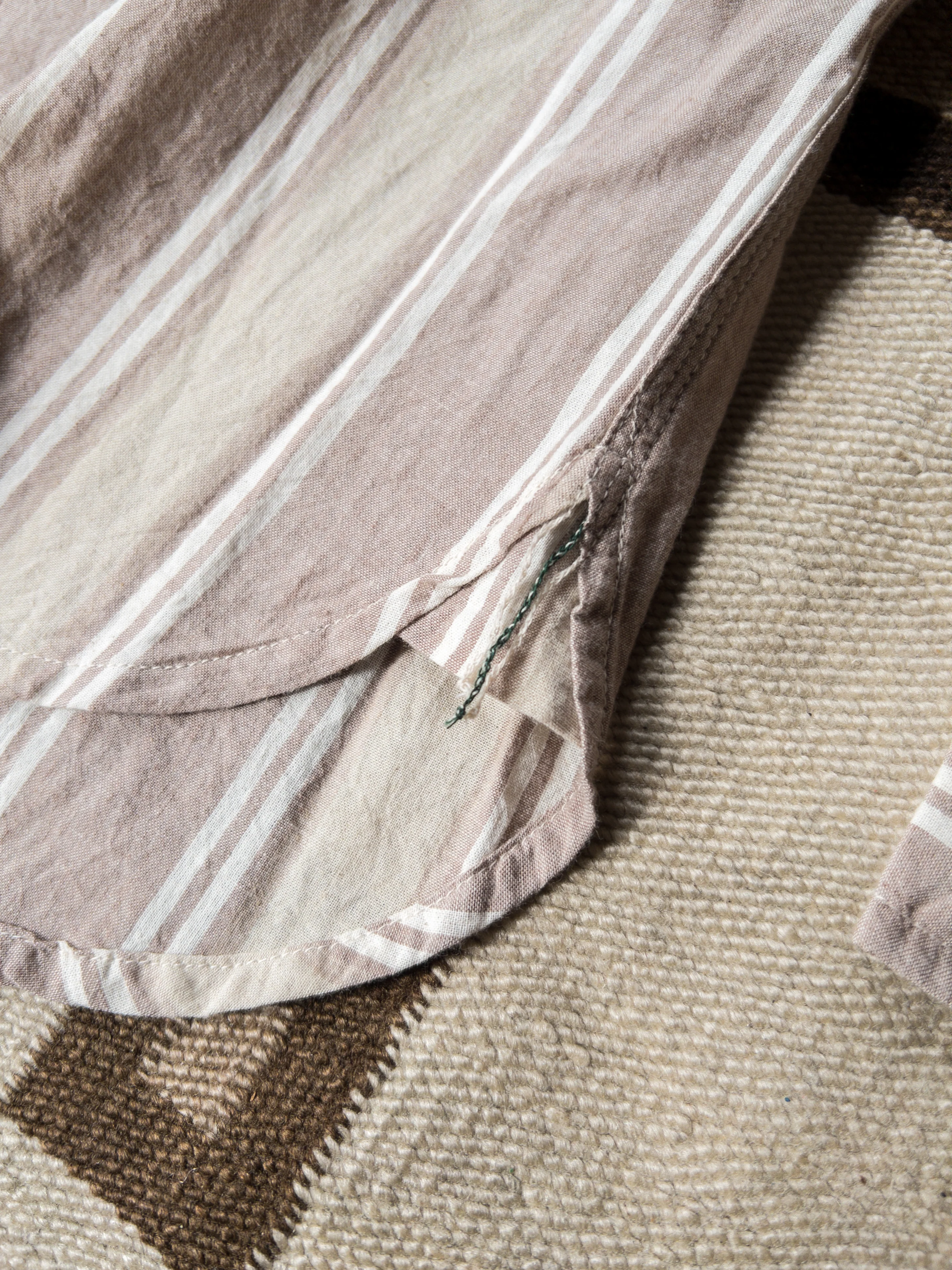 Washed Madras Workshirt - Earthtone Stripe - Image 4